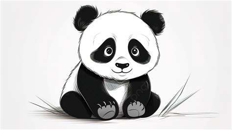 Ilustrasi Beruang Panda Duduk Di Rumput Gambar Panda Yang Dapat