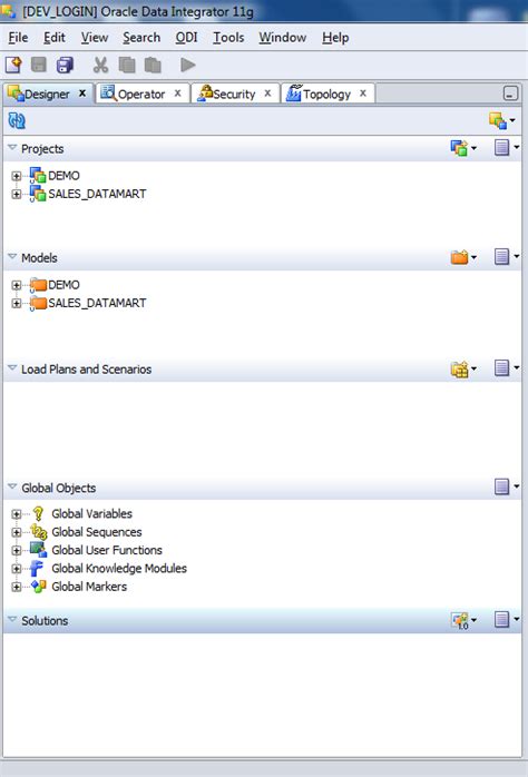 Odi Wiki What Are The Oracle Data Integrator Gui Components