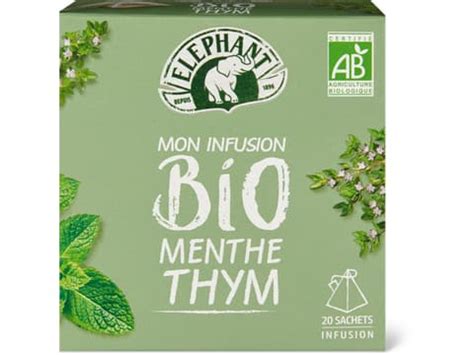 Achat L L Phant Bio Infusion Menthe Thym Migros