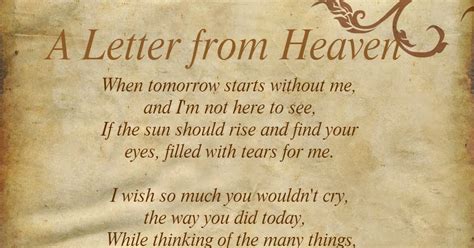 Daveswordsofwisdom.com: A Letter From Heaven