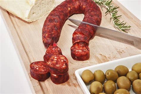 Chorizo On Cutting Board Stock Image Image Of Pork Chorizo 53985367