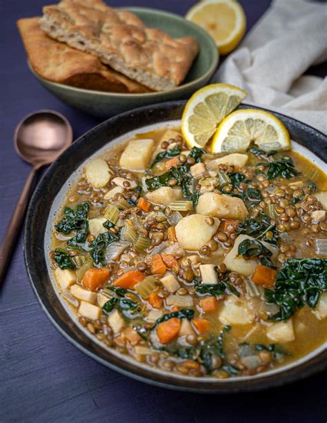 Lebanese Lentil Soup With Lemon And Kale Skinny Spatula