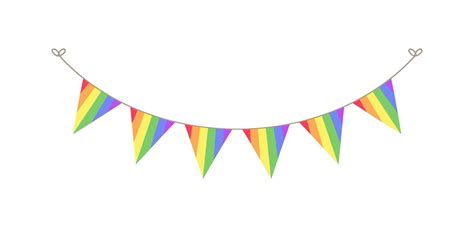 Rainbow pennant garland bunting divider simple vector illustration clipart 16137823 Vector Art ...