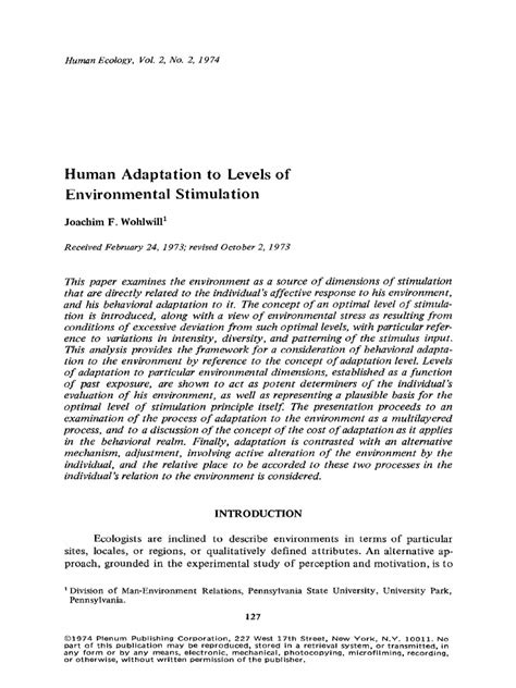 wohlwill   perception solitary confinement
