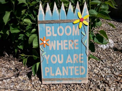 Bloom Where You Are Planted Sign Garden Sign Pallet Sign By