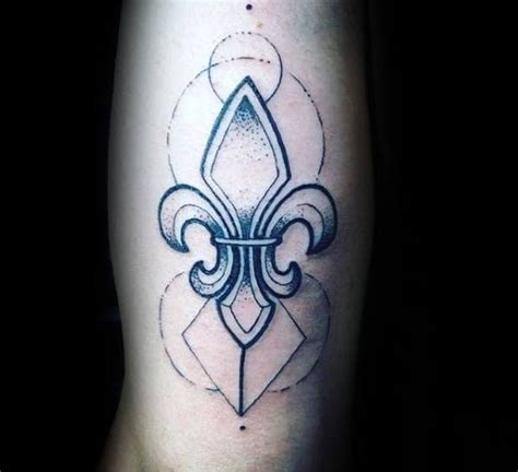 70 Fleur De Lis Tattoo Designs For Men - Stylized Lily Ink Ideas