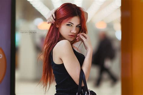 Redhead Women 480p Gustavo Terzaghi Closed Eyes Model Delaia