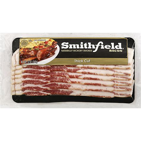 Smithfield® Naturally Hickory Smoked Thick Cut Bacon 12 Oz Pack Deli