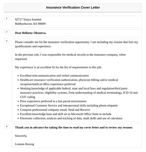 Insurance Verification Cover Letter Velvet Jobs