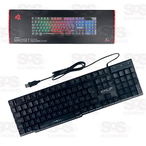 Teclado Gamer Madset Fio RGB Knup 2043 A