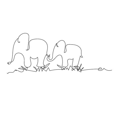 Premium Vector | A big elephant is walking drawing concept