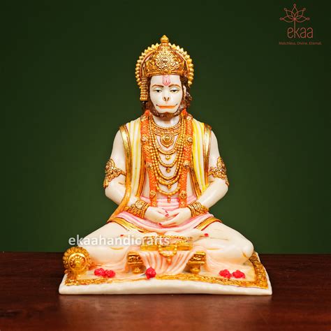 Hanuman Statue Cm Meditating Lord Hanuman Idol Rama Etsy Uk