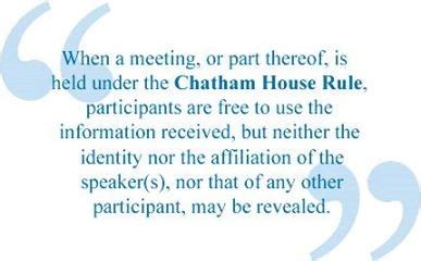 The Chatham House Rule. - Manoj Ladwa