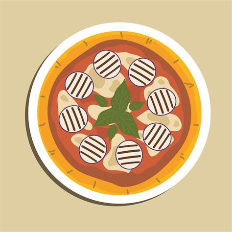 A melhor pizza de berinjela à parmegiana da ilustração da culinária