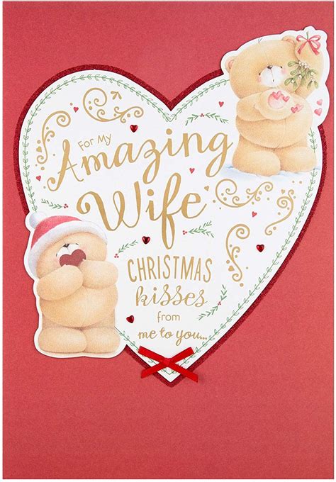 Hallmark Forever Friends Wife Christmas Card Kisses Large Amazon