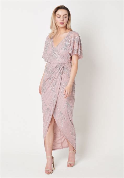 Beauut Embellished Sequins Maxi Cocktailjurk Frosted Pink Roze