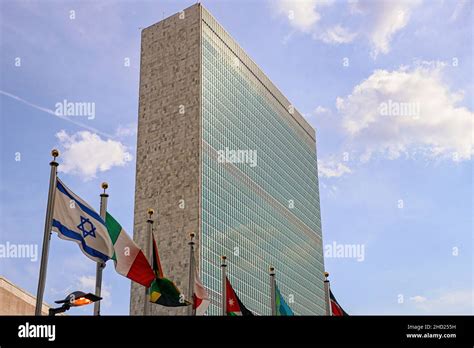 United Nations Headquarter Building in New York, the official headquarters of the UN since 1952 ...