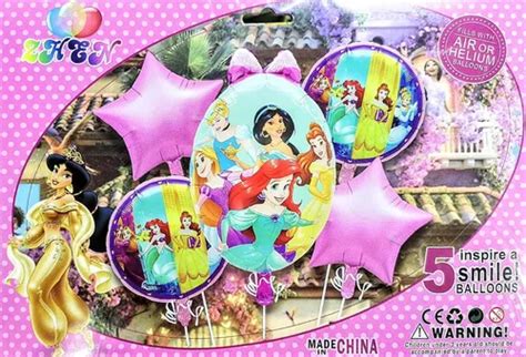 Globos Metálicos Princesas Disney Kit 5 Piezas Cumpleaños en venta