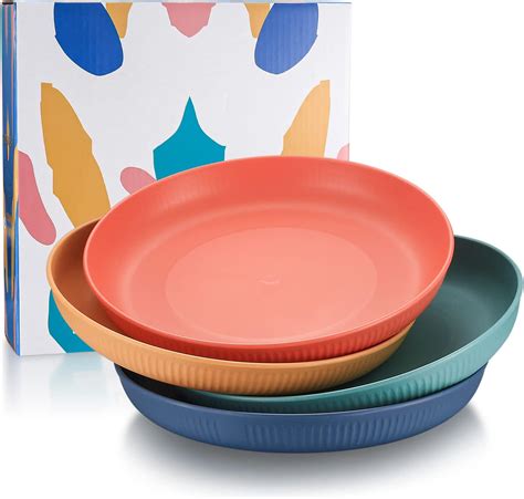 Assiettes en plastique réutilisables 6 unités vaisselle réutilisable