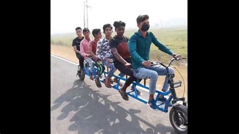 India News Up Youth Makes Six Seater E Bicycle Video Goes Viral 📰