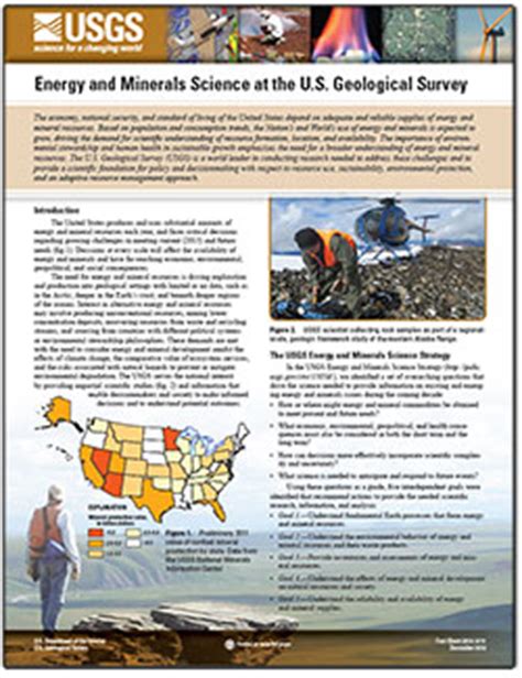 Usgs Fact Sheet Energy And Minerals Science At The U S