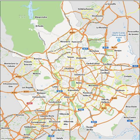 Map of Madrid, Spain - GIS Geography