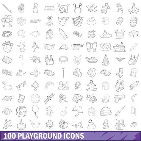 100 playground icons set, outline style 8549815 Vector Art at Vecteezy