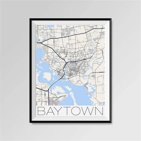 BAYTOWN Texas Map Baytown City Map Print Baytown Map Poster | Etsy