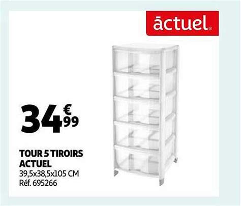 Promo Tour 5 Tiroirs Actuel Chez Auchan ICatalogue Fr