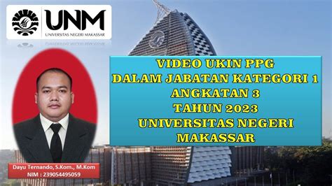 VIDEO UKIN PPG DALAM JABATAN KATEGORI 1 ANGKATAN 3 TAHUN 2023