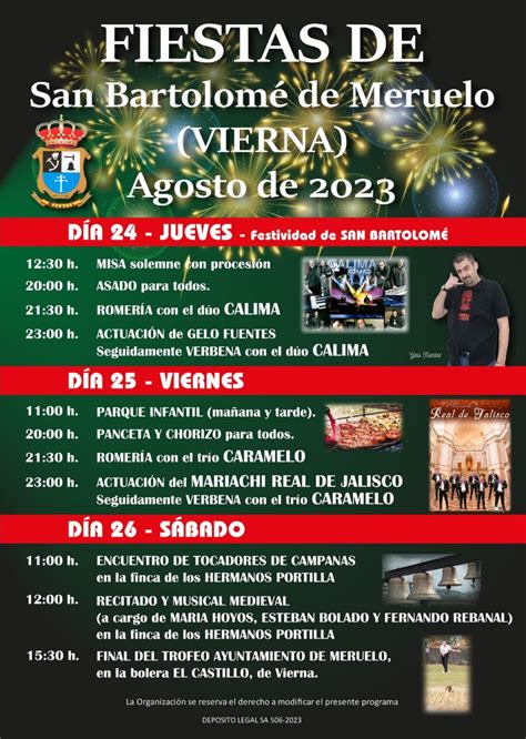 Fiestas de San Bartolomé 2023 Ayuntamiento de Meruelo Cantabria