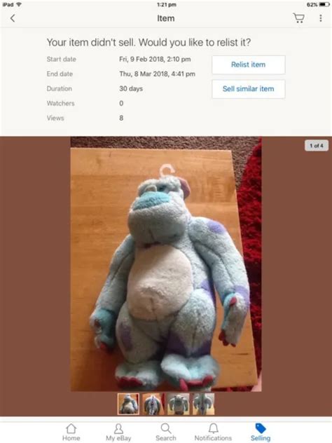 Disney Pixar Hasbro Monsters Inc Sully Soft Toy Plush