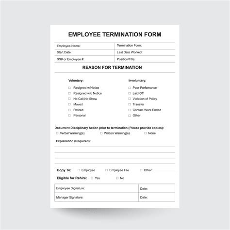 Printable Employee Termination Form Word Doc Printable Form Free