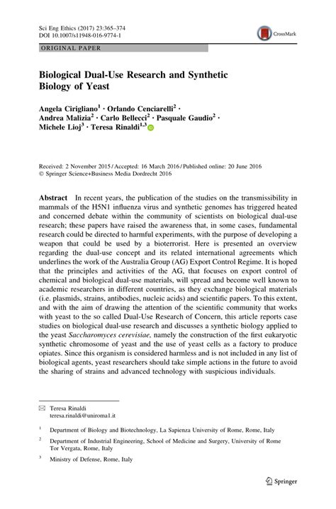 biological dual  research  synthetic biology  yeast