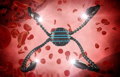 Nano Robot And Blood Cell Injection Medical Concept Anatomical Future