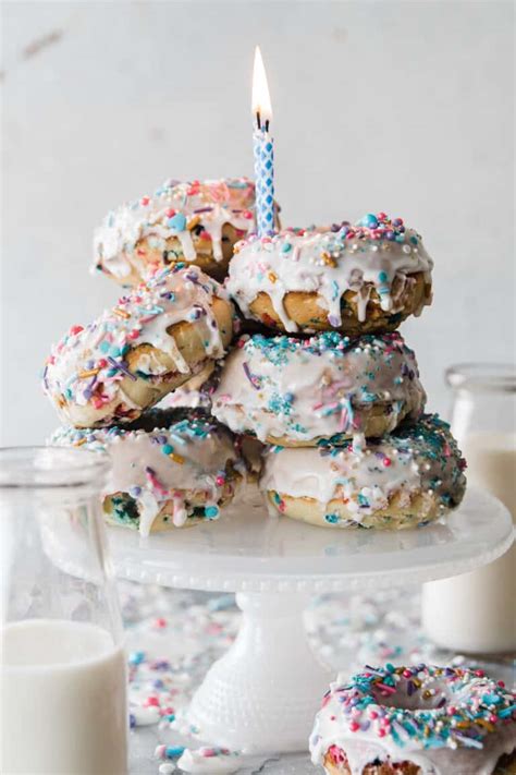 Birthday Cake Baked Donuts Oh So Delicioso