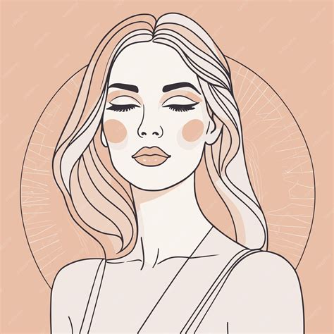 Ilustración Artística De Una Línea De Mujer Vector Premium