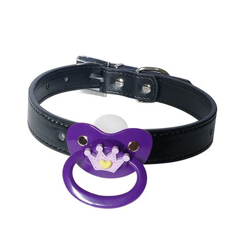 Black Adult Pacifier Gag Collar Necklace Choker Cute Kawaii Ddlg Playground