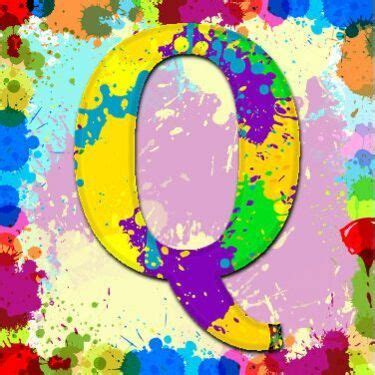 Buchstabe Letter Q Lettering Alphabet Rainbow Card Printable Letters