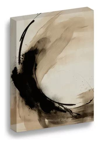 Cuadro Lienzo Canvas Curva Negro Beige Blanco Sala 80 120cm Meses Sin