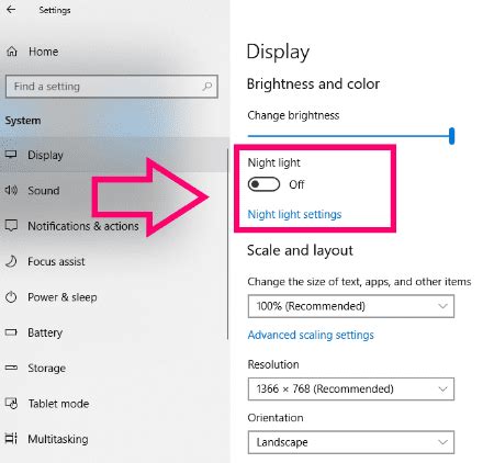 Windows 10: Enable Blue Light Filter