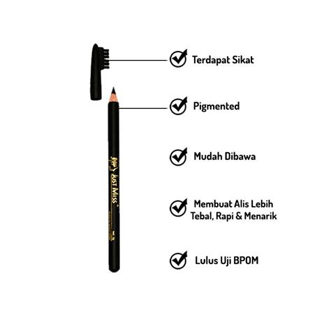 Jual Just Miss Pensil Alis Dengan Sikat Eyebrow Pencil Pigmented