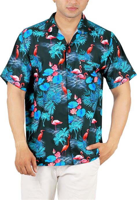 La Leela Mens Hawaiian Shirts Short Sleeve Button Down Shirt Mens Party Shirts Casual Vacation