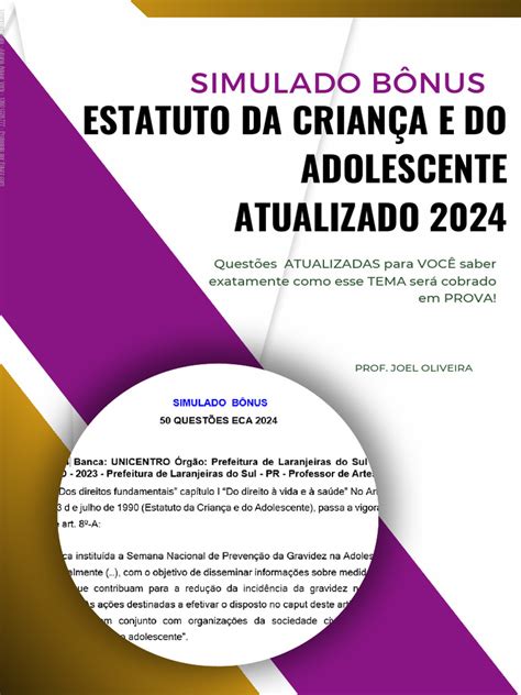 Simulado Eca Com Gabarito Pdf - Simulado ECA 2024: 50 Questões e Gabarito | PDF | Pré-escola | Educação ...