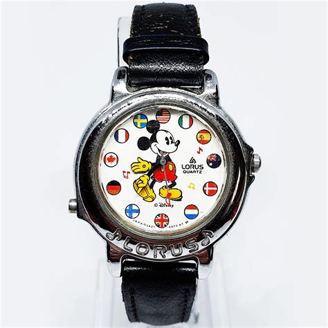 Musical Lorus Mickey Mouse Watch World Flags V421 0020 Lorus Watch