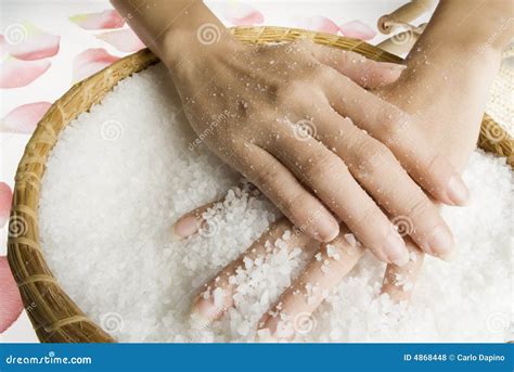 Scrub Hands With Salt Stock Photo Image Of Beauty Cutout 4868448