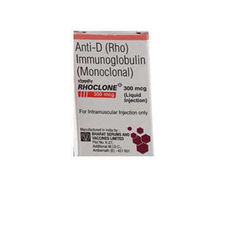 Rhoclone Anti D Rho Immunoglobulin Monoclonal 300 Mcg Injection