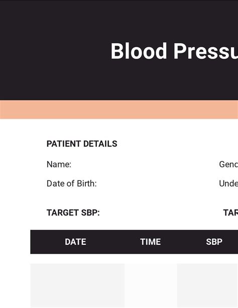 Diabetic Blood Pressure Chart