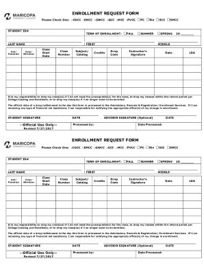 Fillable Online Enrollment Request Pdf Enrollment Request Form Check