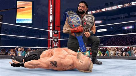 Roman Reigns Vs Brock Lesnar Wrestlemania 38 Match Wwe 2k22 Youtube